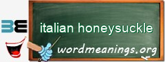 WordMeaning blackboard for italian honeysuckle